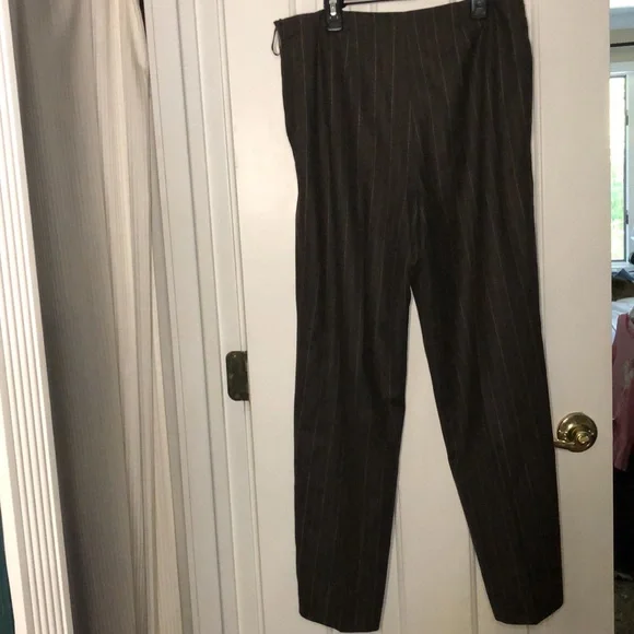 Talbots size 12 petite brown lined wool slacks - Picture 2 of 10